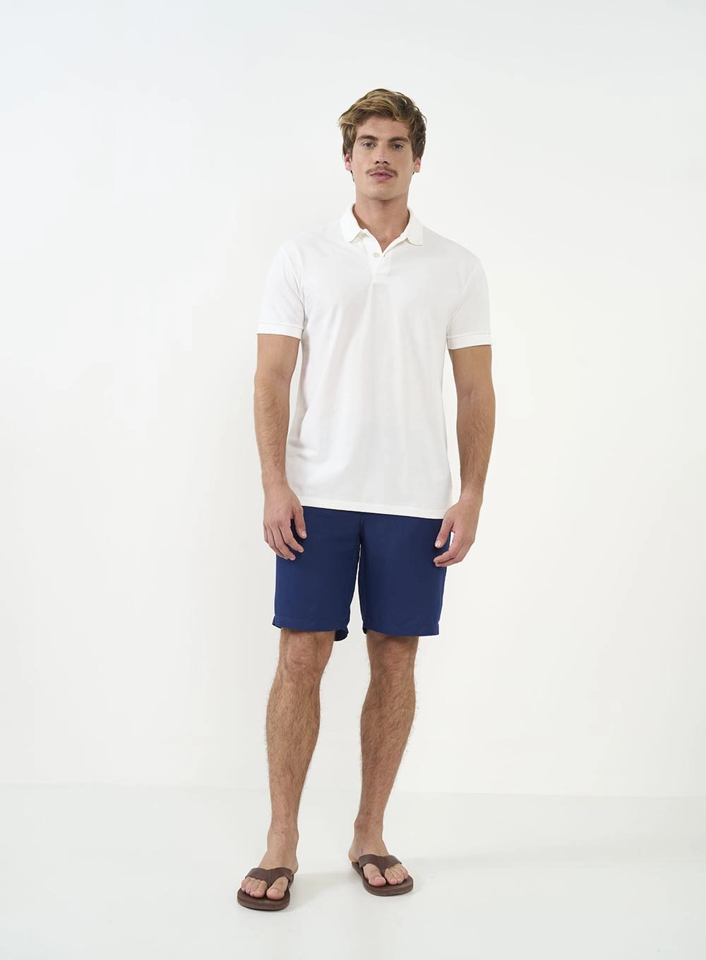 Polo Masculina Basic Manga Curta Off Shell