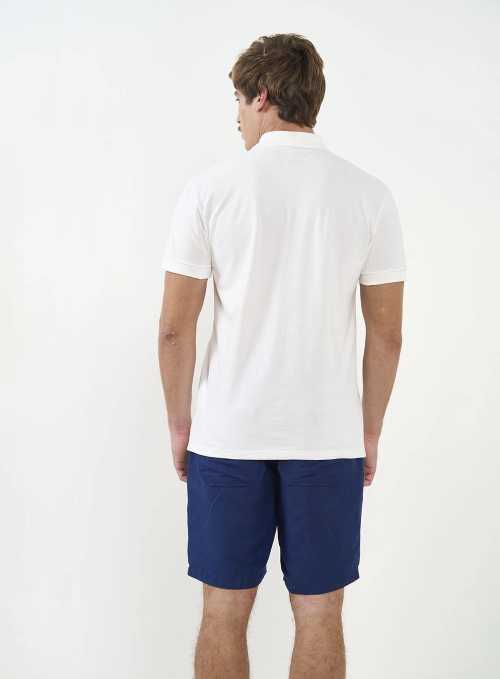 Polo Masculina Basic Manga Curta Off Shell