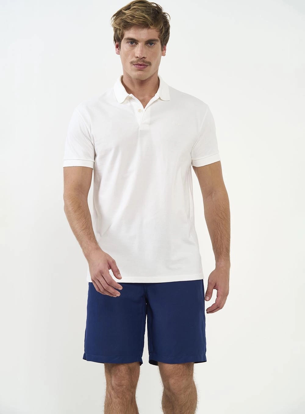 Polo Masculina Basic Manga Curta Off Shell