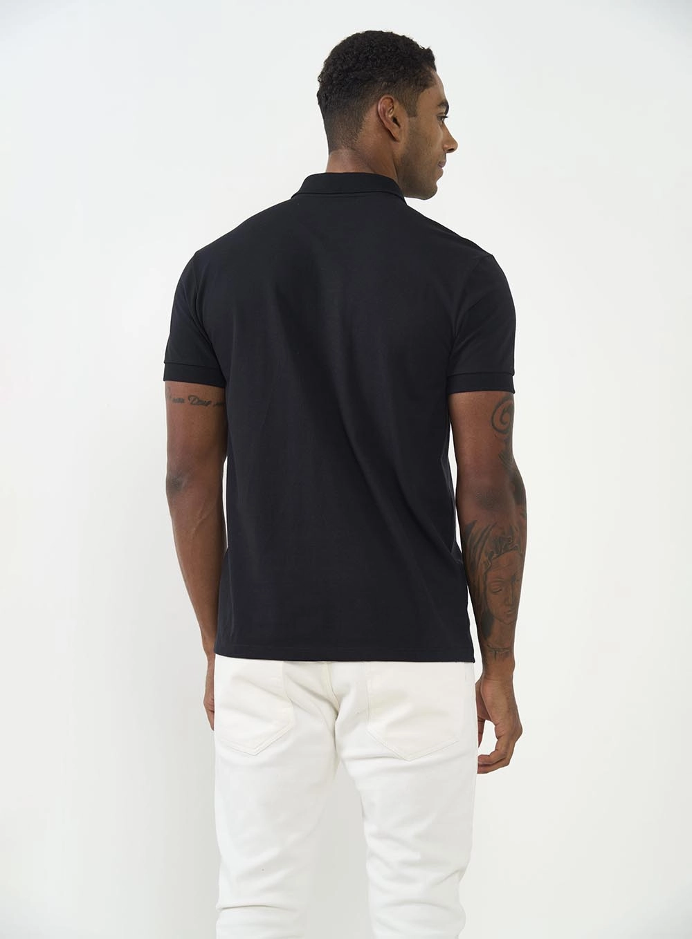 Polo Masculina Basic Manga Curta Preto