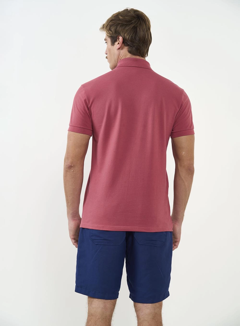 Polo Masculina Basic Manga Curta Rosa