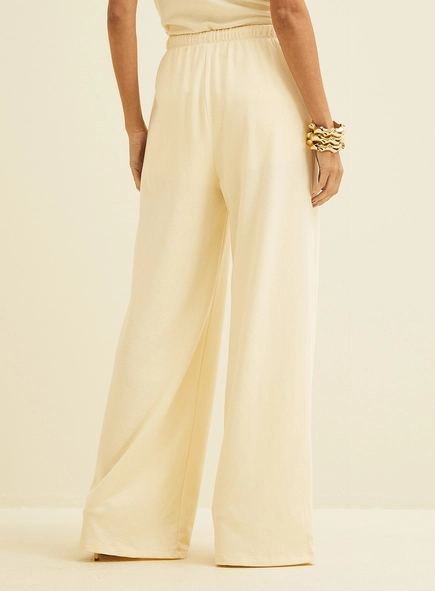 Calça Wide Leg Em Trico
