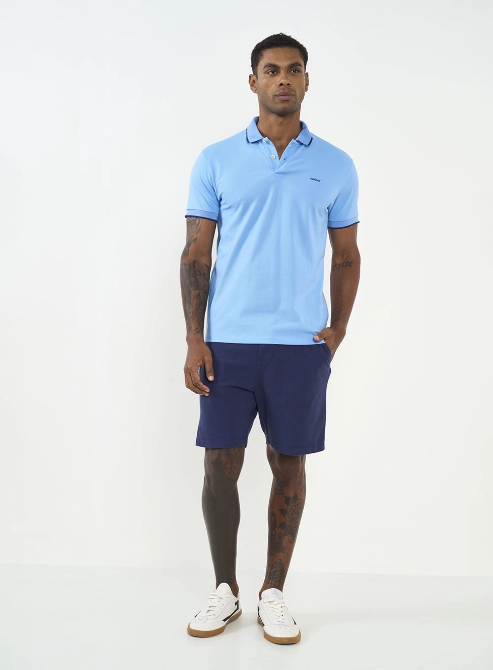 Polo Comfort Masculina Azul
