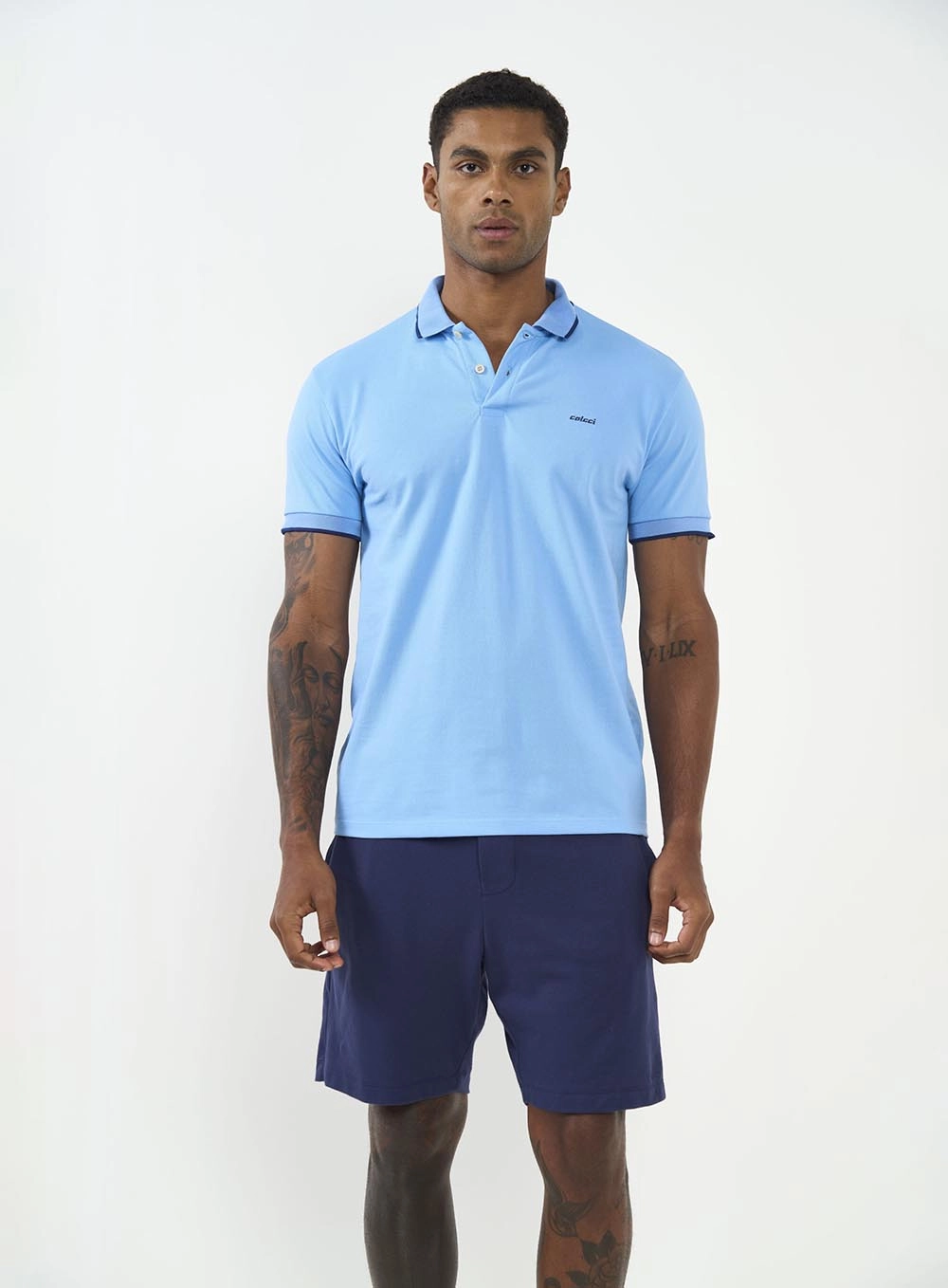 Polo Comfort Masculina Azul