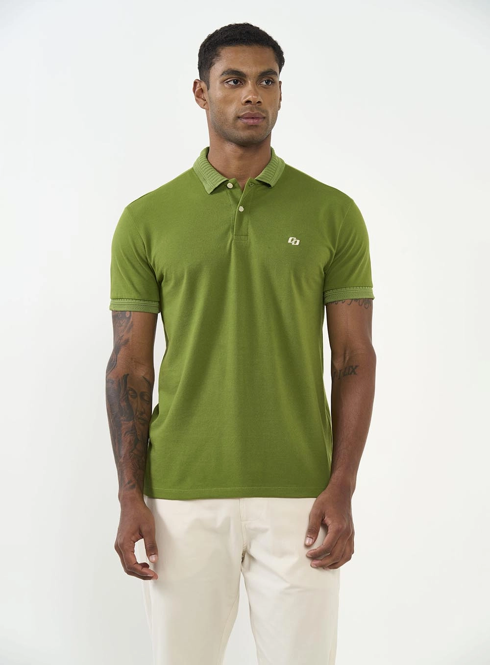 Polo Masculina Manga Curta Verde