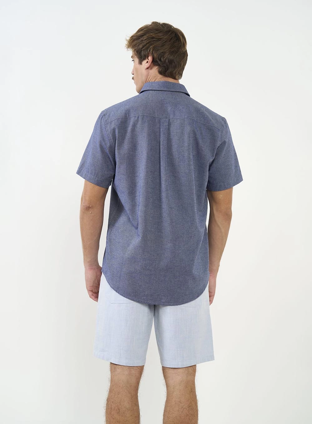 Camisa Manga Curta Masculina Azul