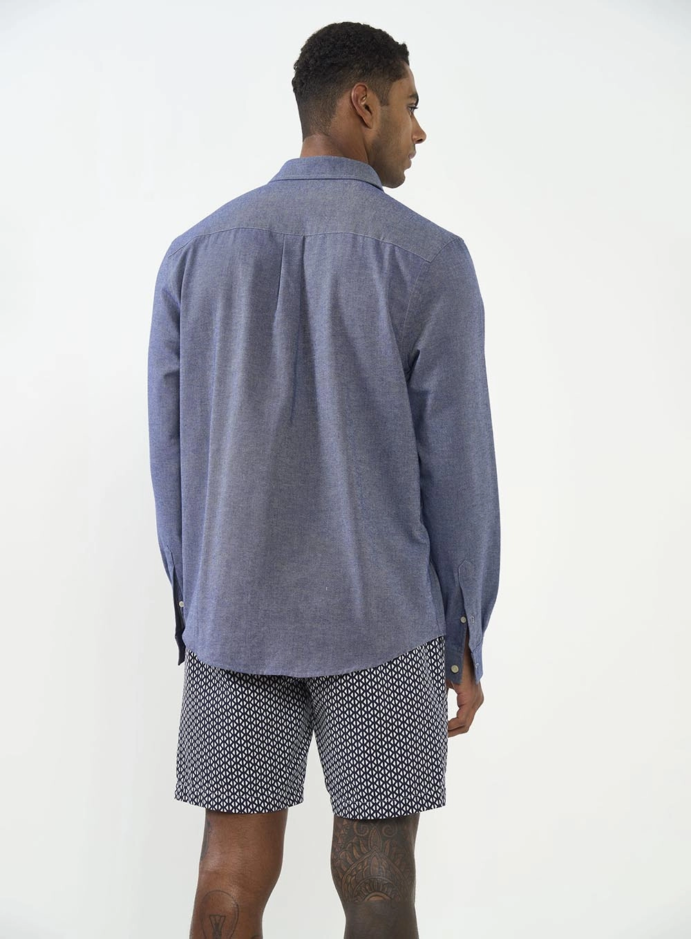 Camisa Masculina Manga Longa Azul