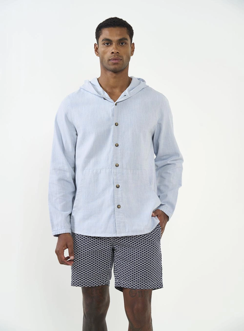 Jaqueta Comfy Com Capuz Azul