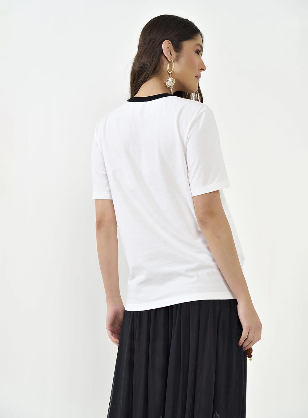 Camiseta Feminina Boy Estampada Off Shell