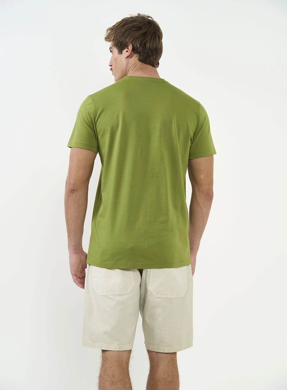 Camiseta Masculina Com Detalhe Em Estampa Verde