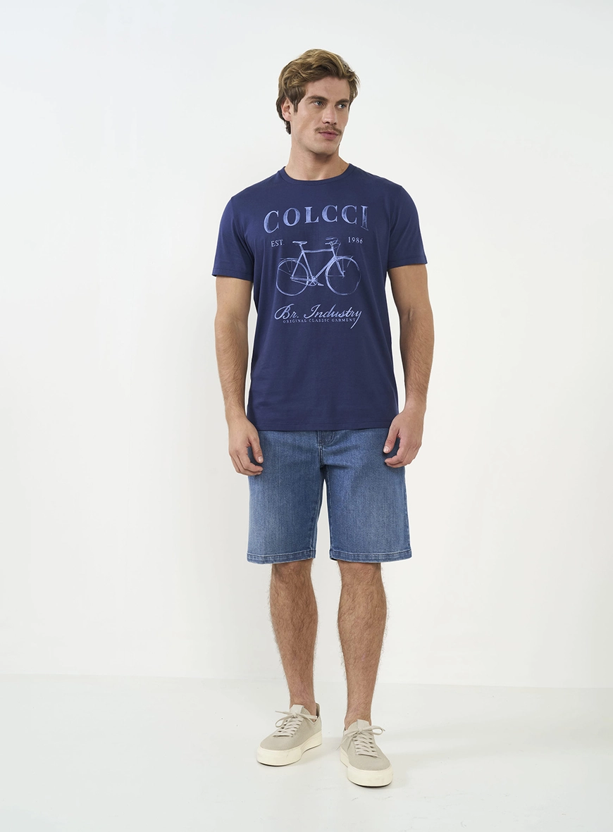 Camiseta Slim Manga Curta Com Estampa