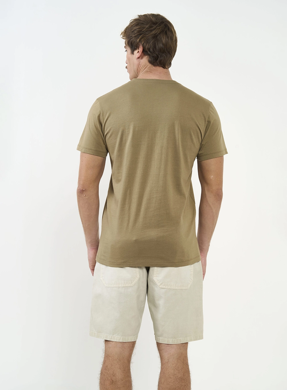 Camiseta Comfort Manga Curta Com Estampa Bege Misk