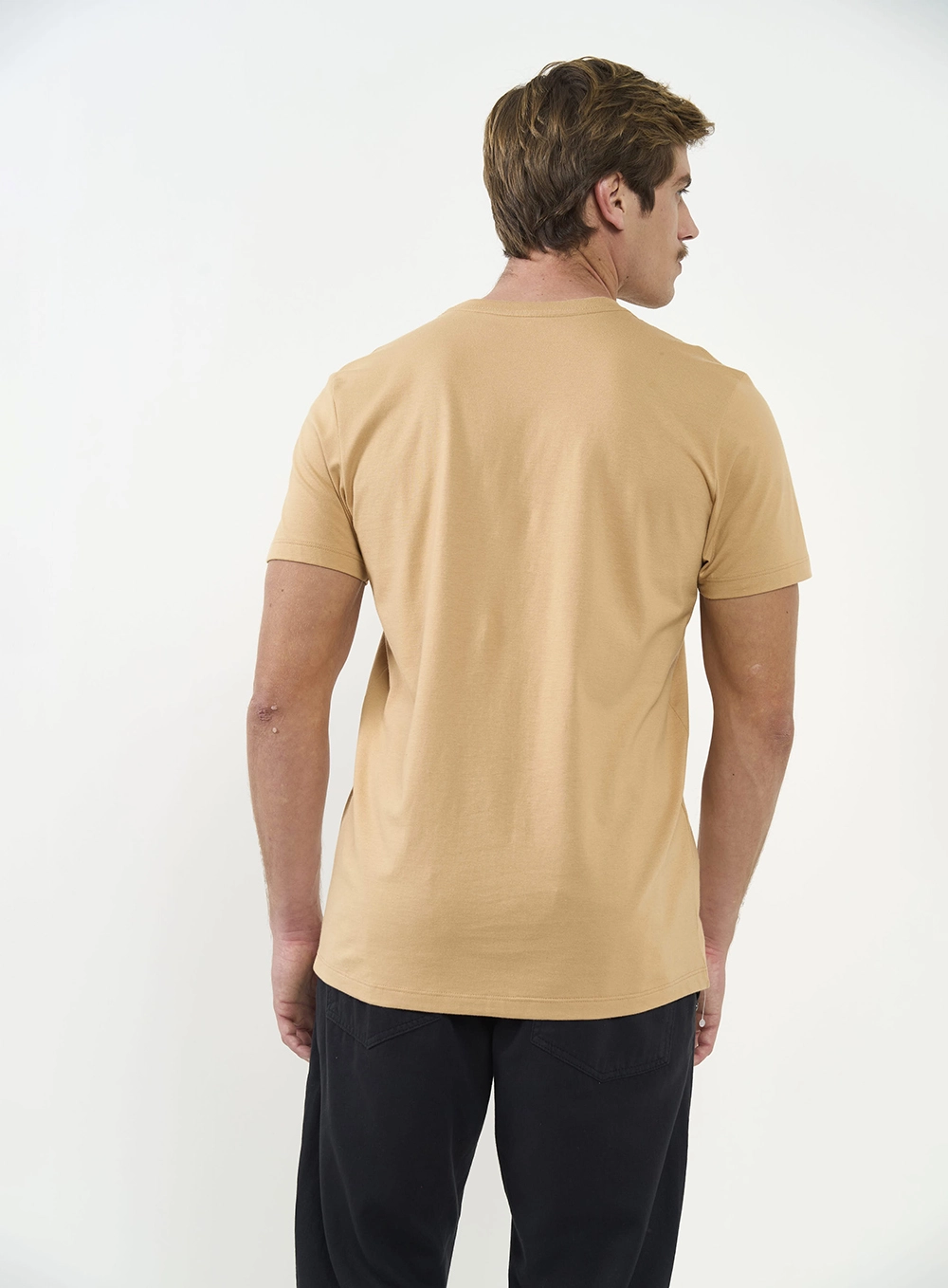 Camiseta Slim Com Monograma Bege Bear