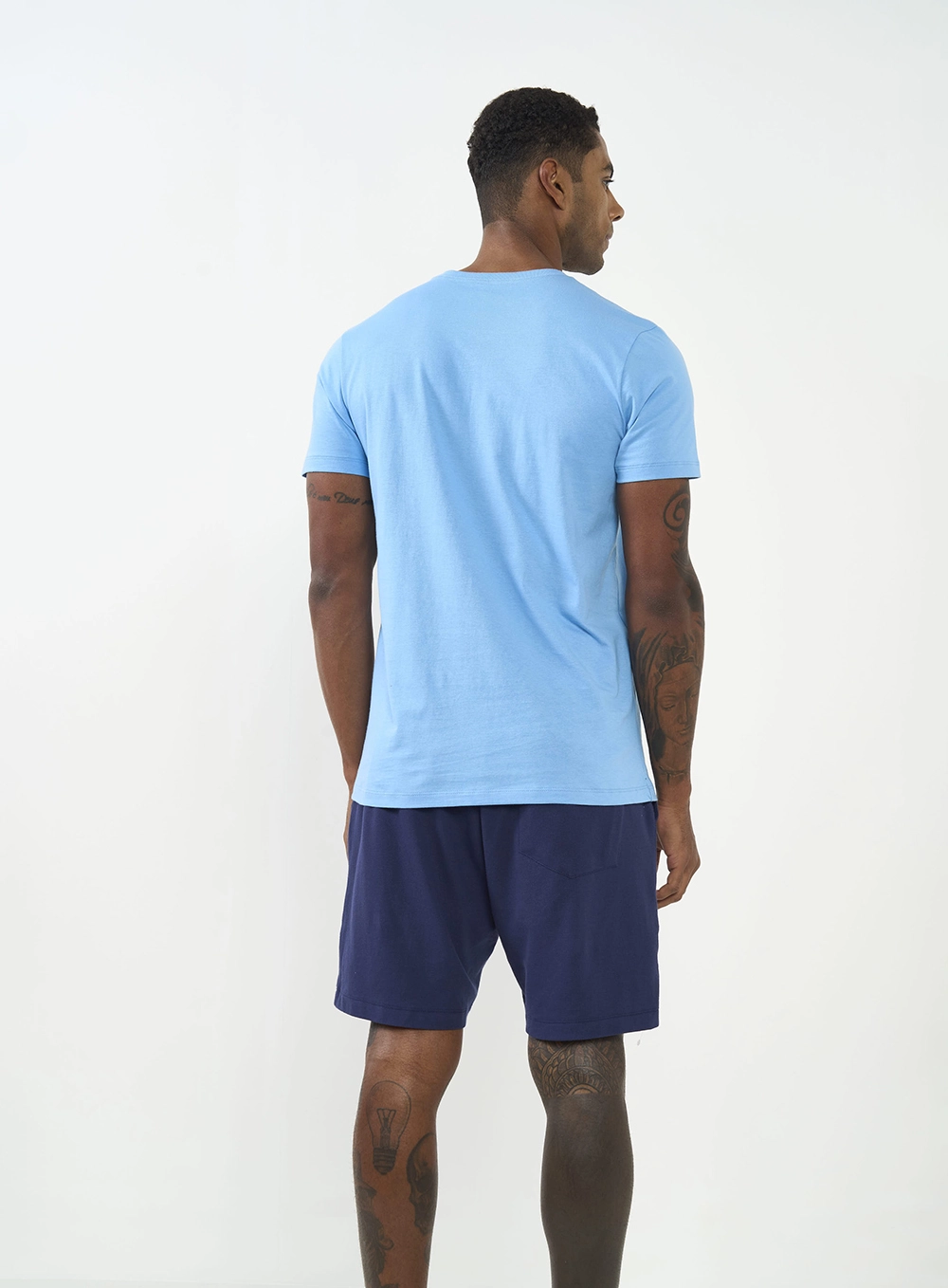 Camiseta Slim Com Estampa Azul