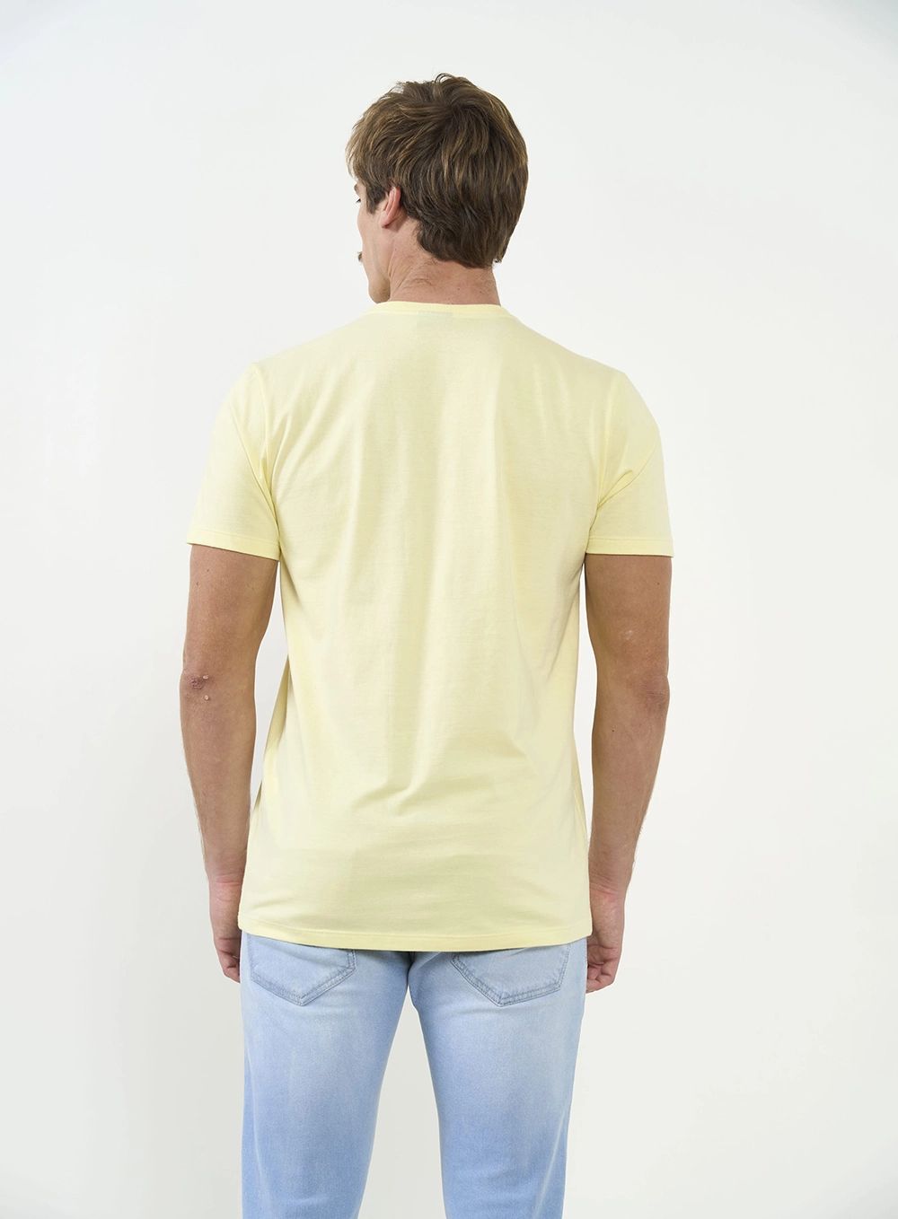 Camiseta Slim Com Logo Em Bordado Amarelo