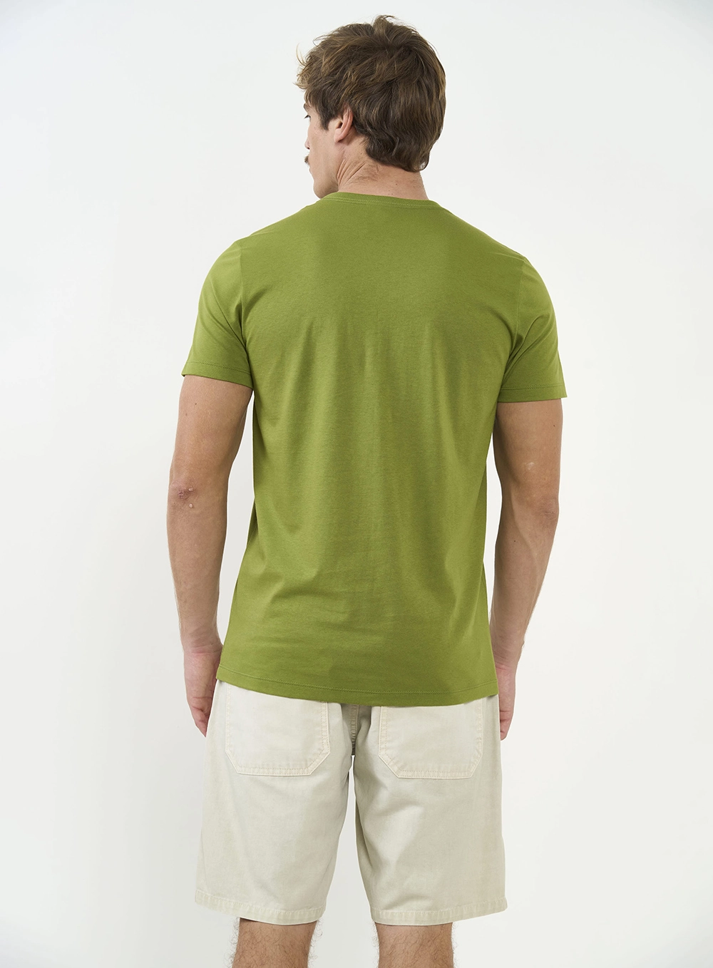 Camiseta Slim Com Detalhe Em Aplicação Verde