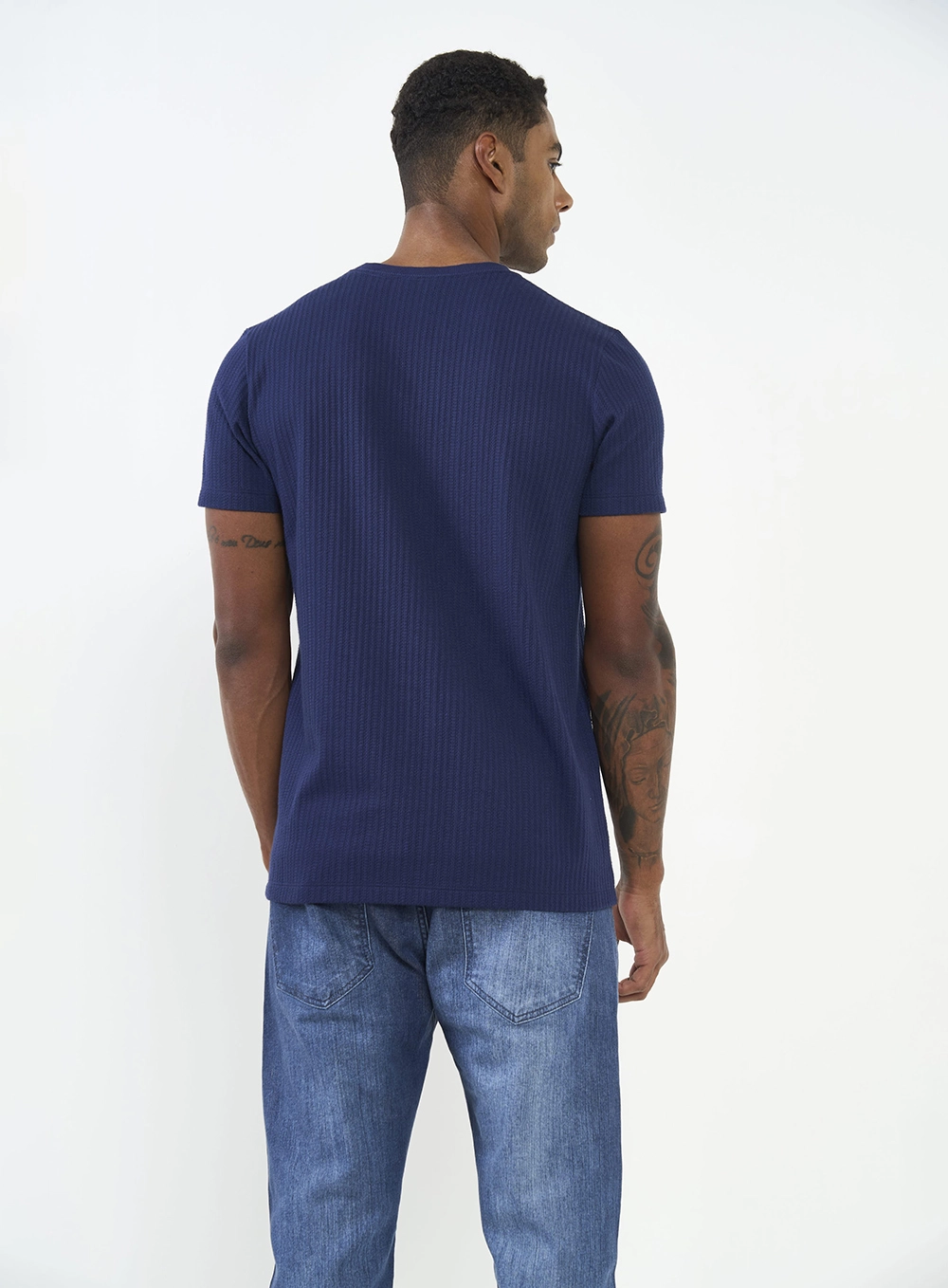 Camiseta Basic Manga Curta Azul