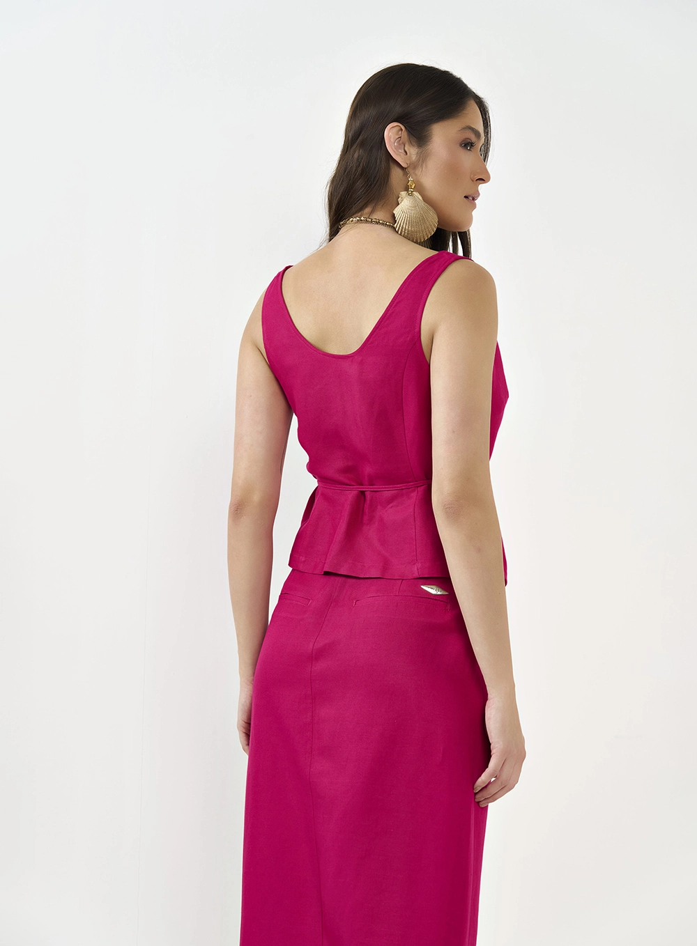 Blusa Colete Com Transpasse E Amarração Lateral Rosa Timeless