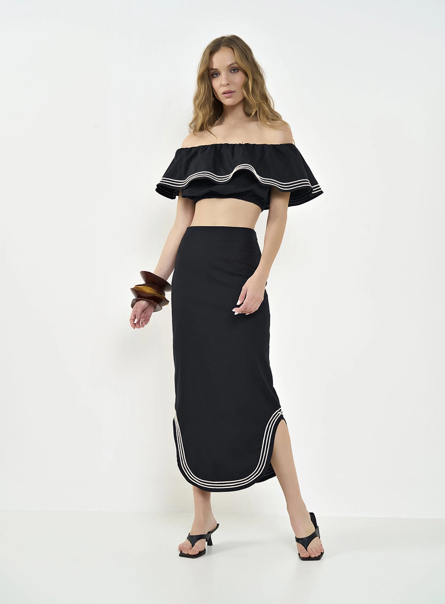 Blusa Encurtada Ombro A Ombro