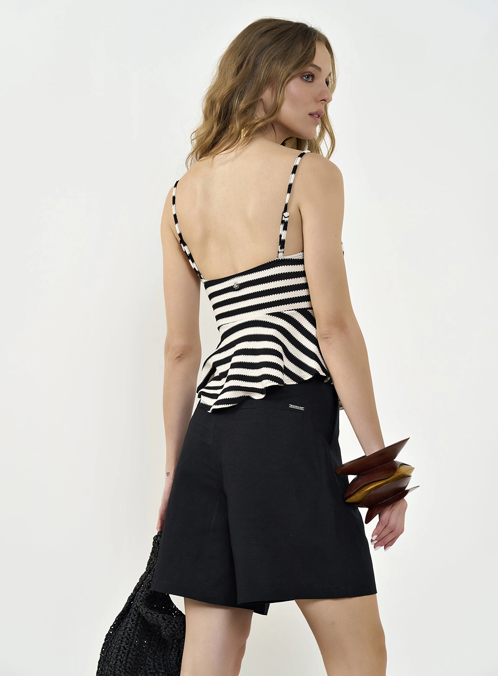 Blusa Evasê Listrada Estampados