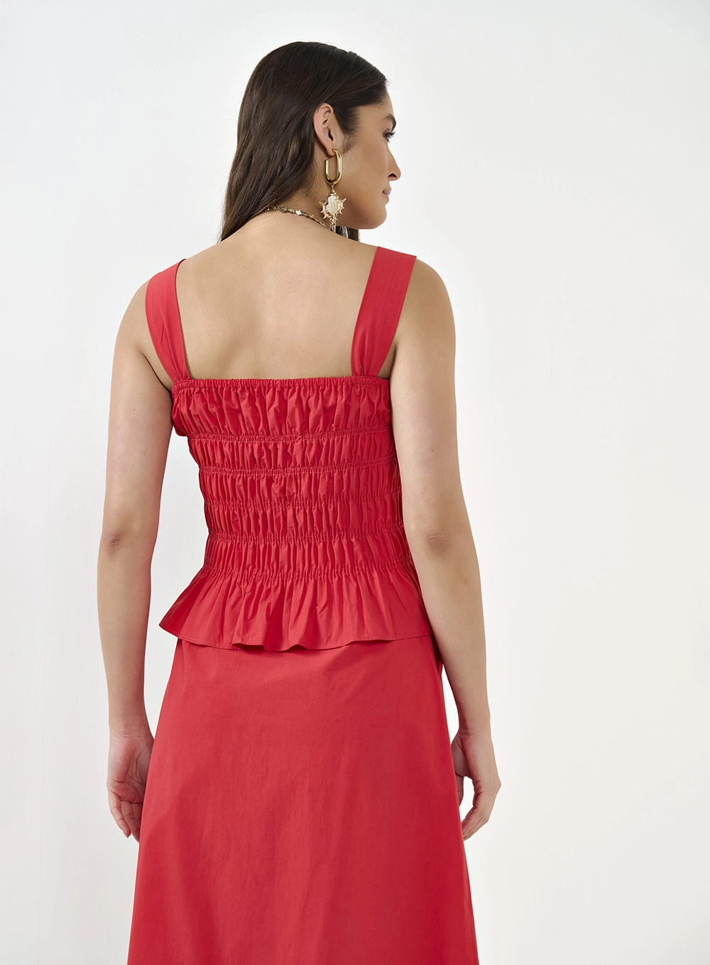 Blusa Slim Em Lastex Vermelho