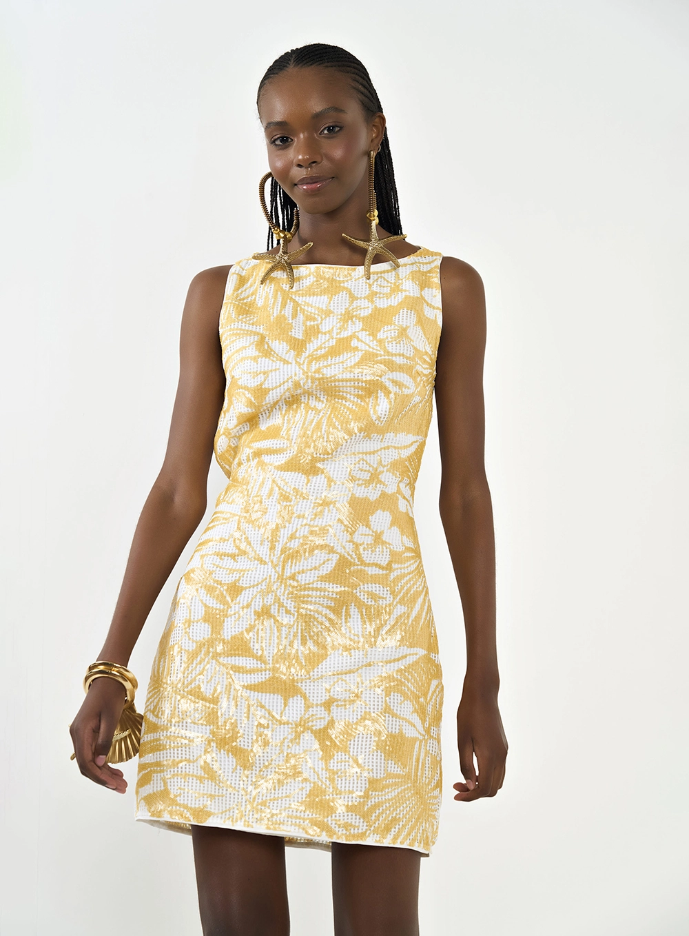 Vestido Paetê Com Abertura Costas Estampados