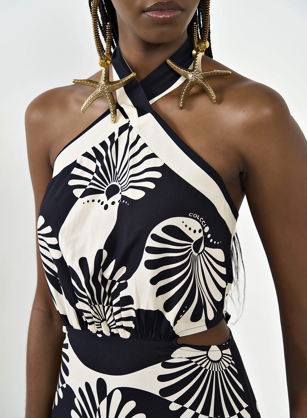 Vestido Slim Frente Única Com Estampa Estampados