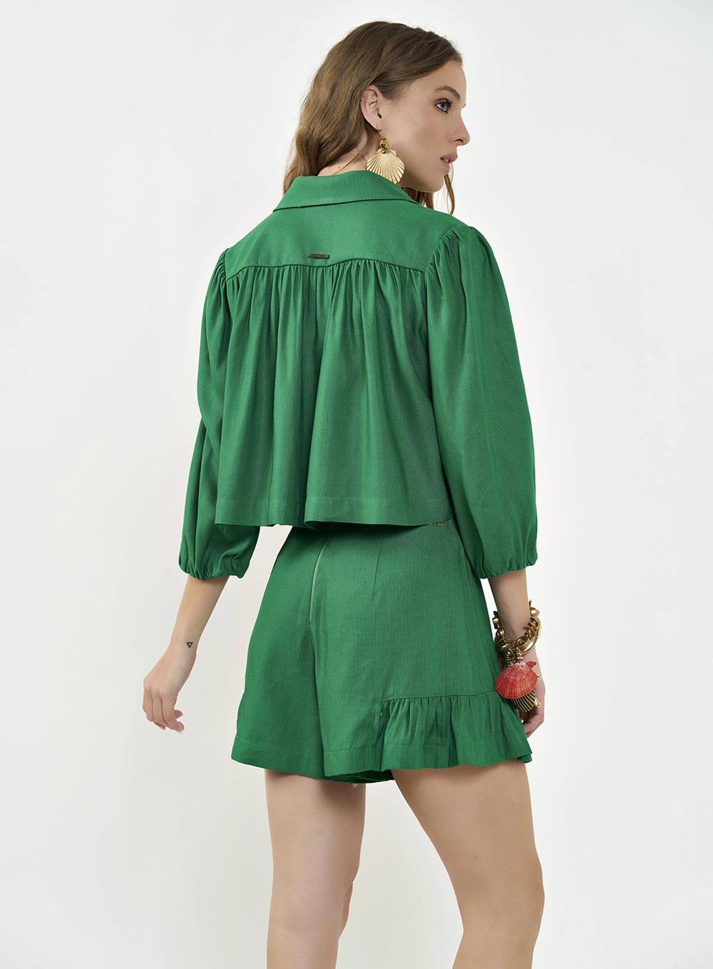 Blazer Amplo Encurtado Verde Vanity