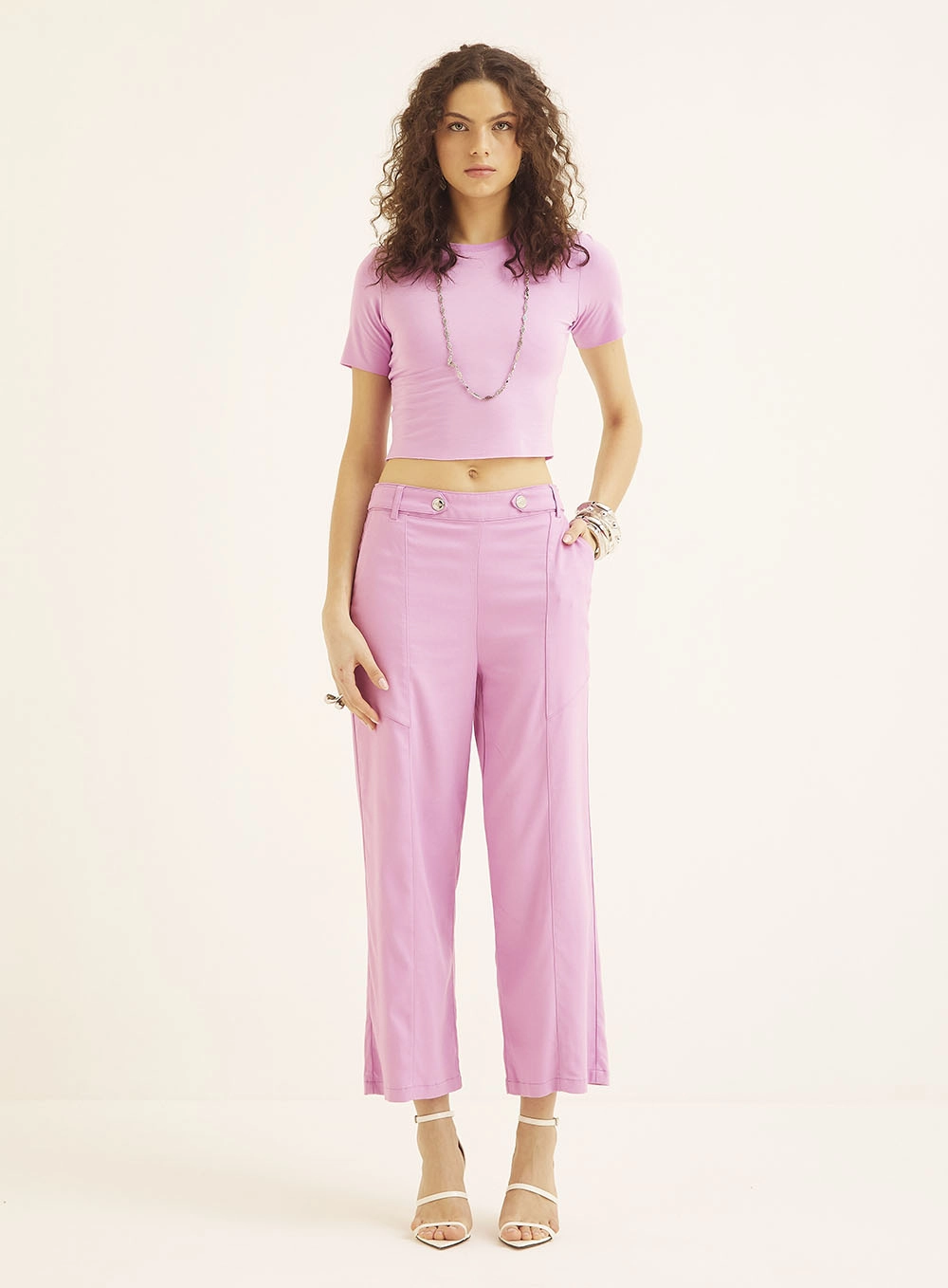 Camiseta Feminina Small Encurtada Roxo 4