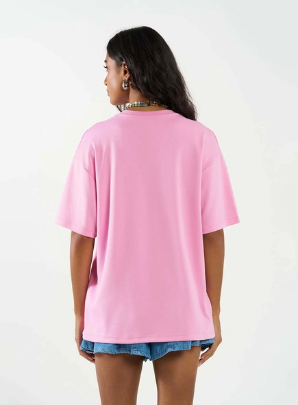 Camiseta Oversized Estampada E Bordada