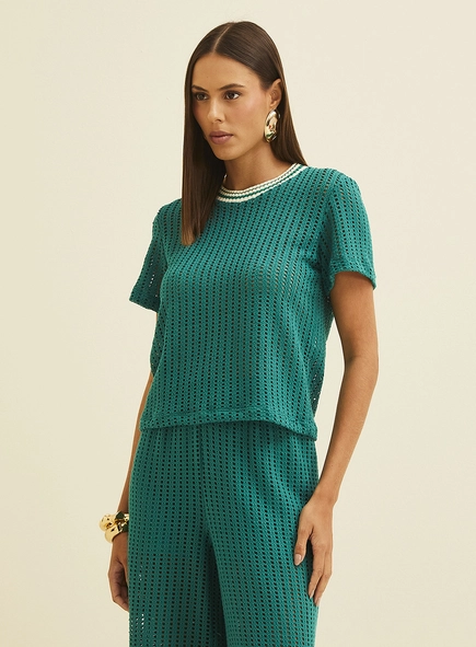 Camiseta Feminina Em Tricô