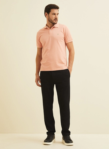 Polo Manga Curta Rosa