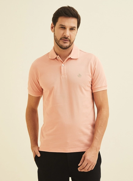 Polo Manga Curta Rosa