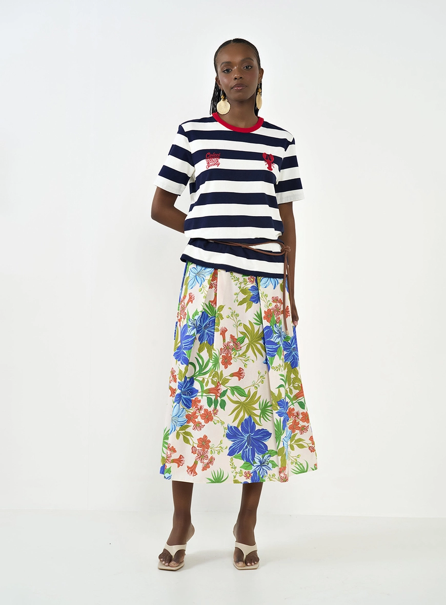 Saia Midi Joana Estampada