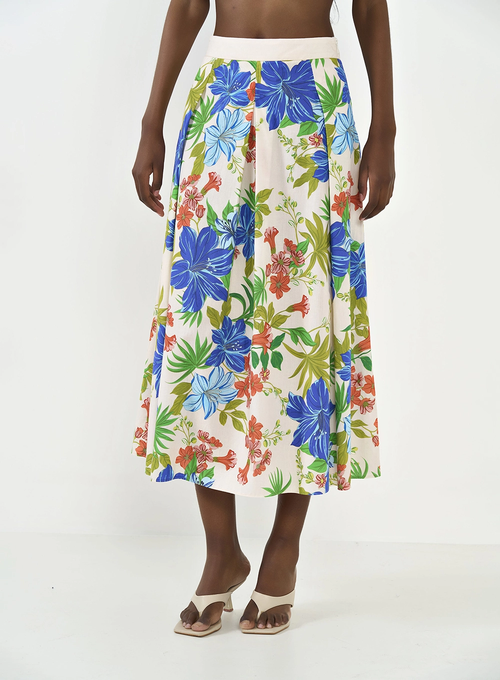 Saia Midi Joana Estampada Estampados