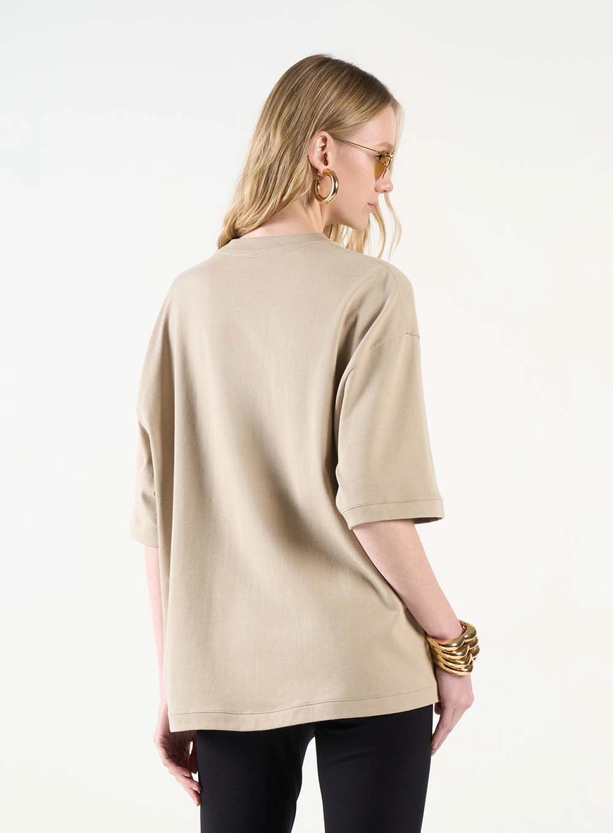 Camiseta Oversized Básica Bege 4