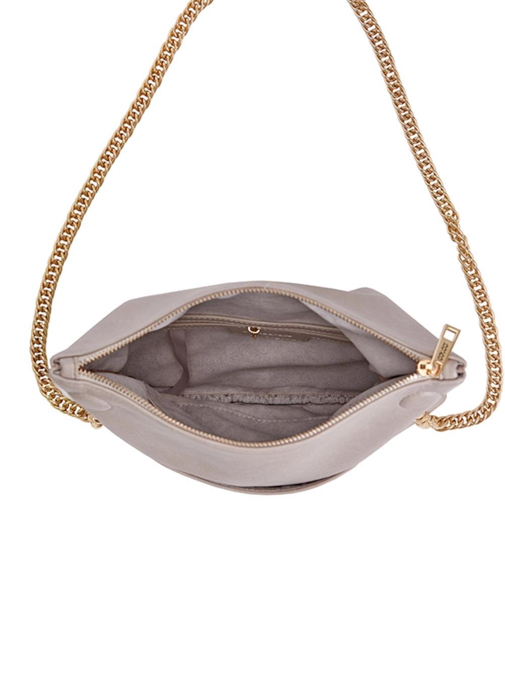 Bolsa Clutch Com Alça De Corrente Bege