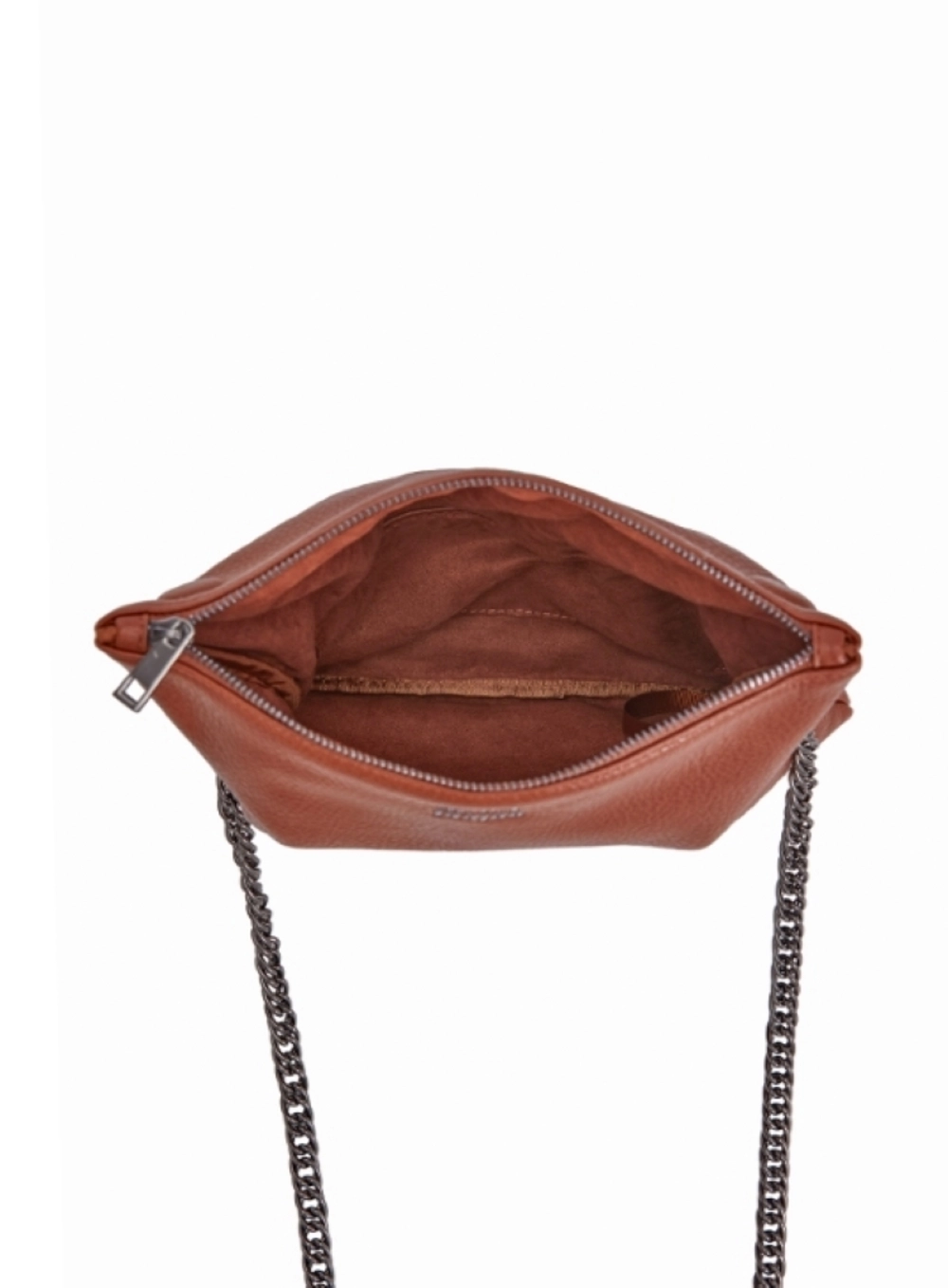 Bolsa Clutch Com Alça De Corrente Marrom