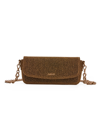 Bolsa Baguette Lurex Bronze