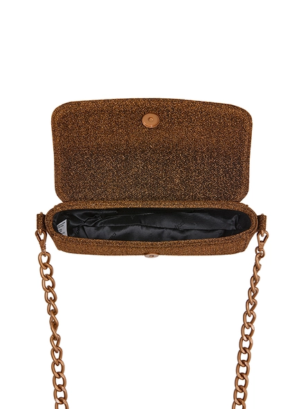 Bolsa Baguette Lurex Bronze