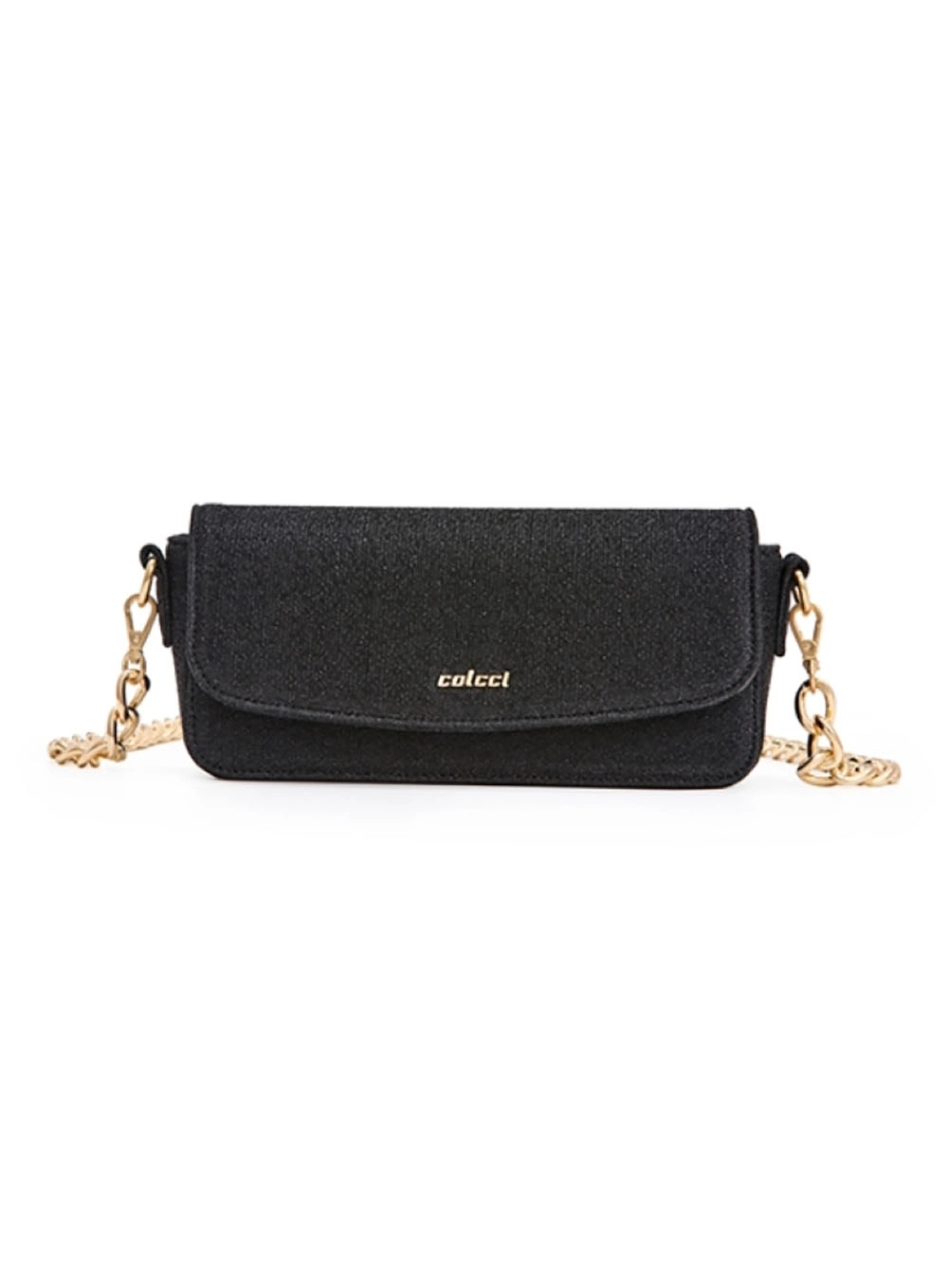 Bolsa Baguette Lurex Preto