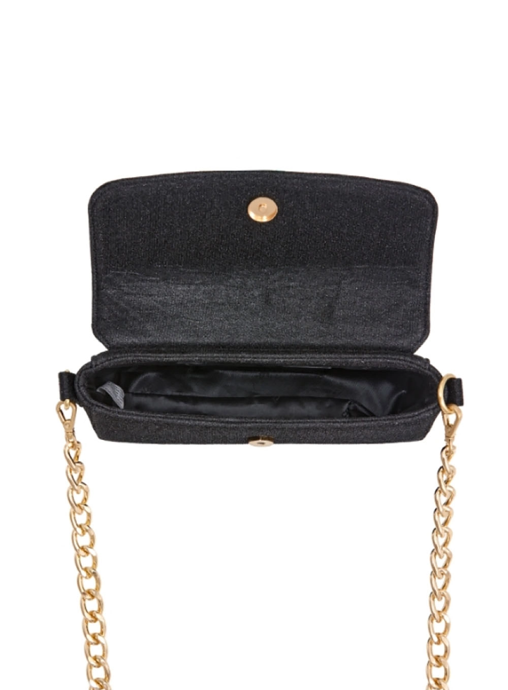 Bolsa Baguette Lurex Preto