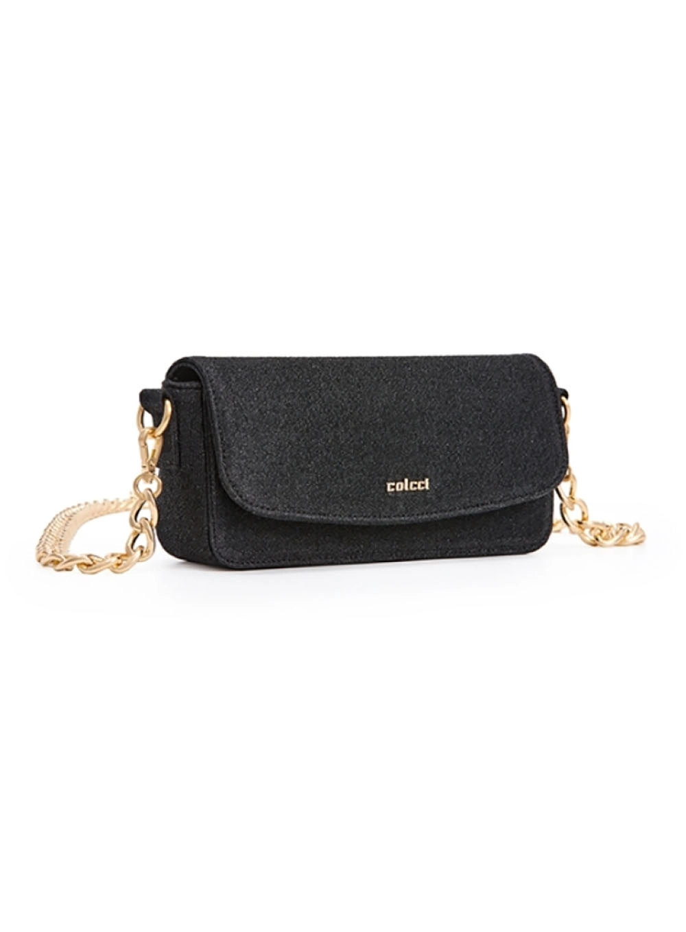 Bolsa Baguette Lurex Preto
