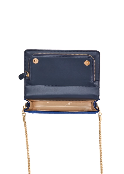 Bolsa Tiracolo Em Veludo Azul Darkness