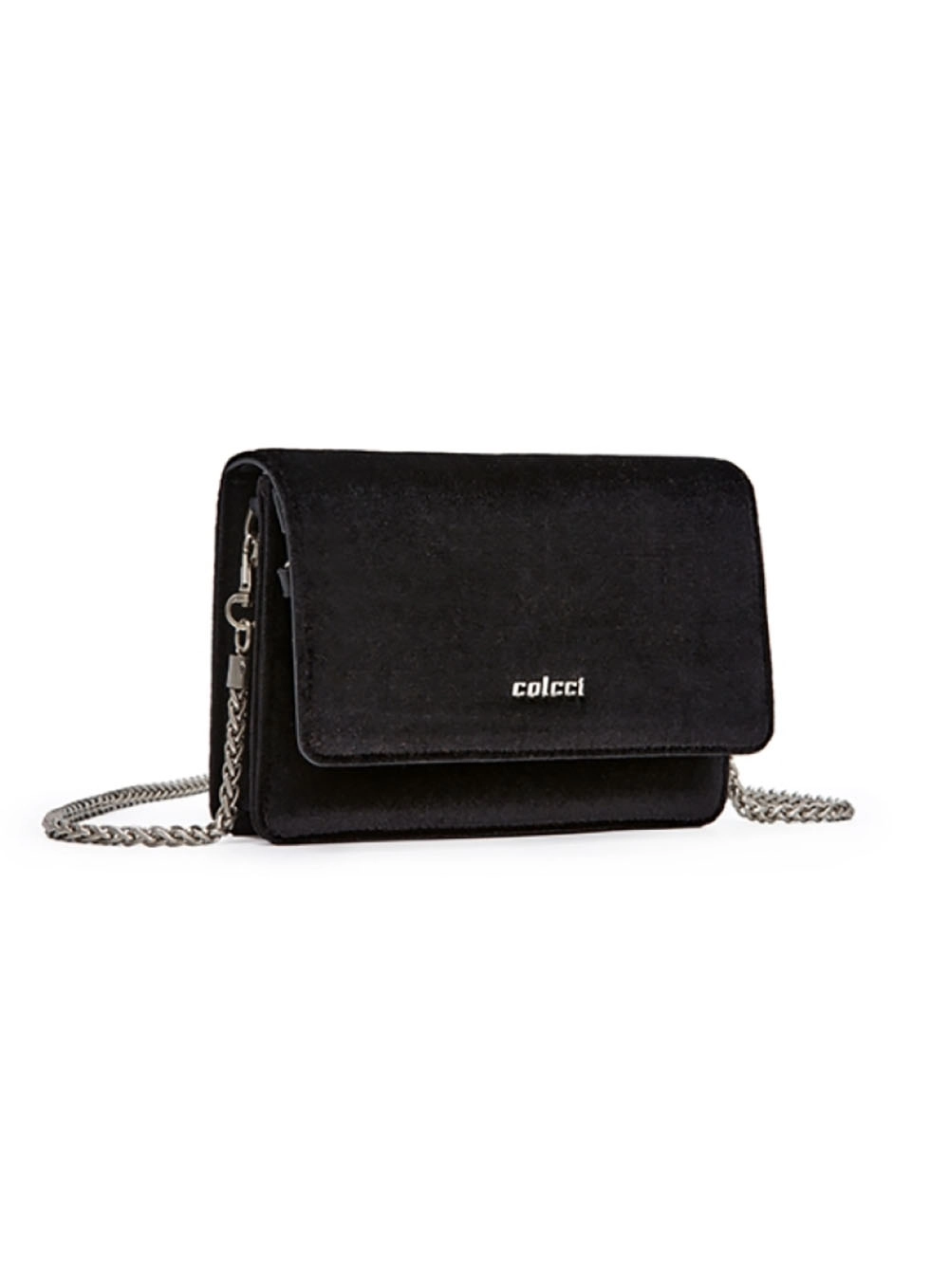 Bolsa Tiracolo Em Veludo Preto