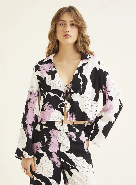 Camisa Feminina Alfaiataria Estampada