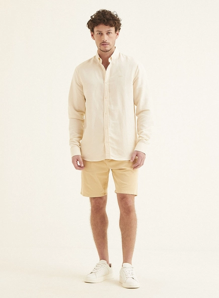 Camisa Masculina Linho Casual Manga Longa