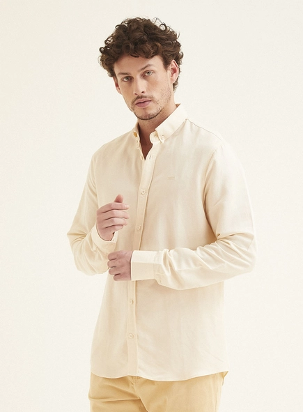 Camisa Masculina Linho Casual Manga Longa