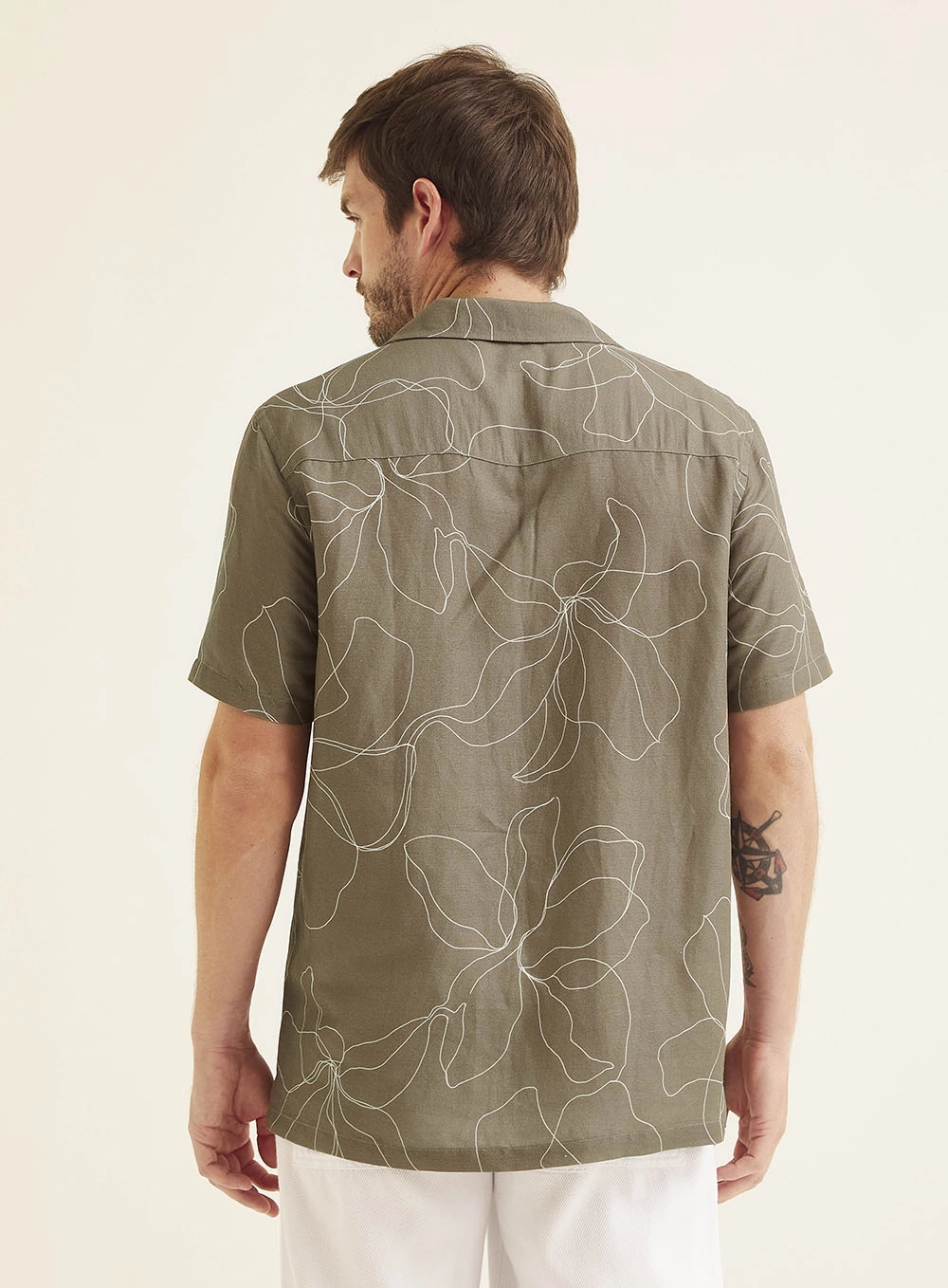 Camisa Masculina Regular Linho Estampada Estampados 4
