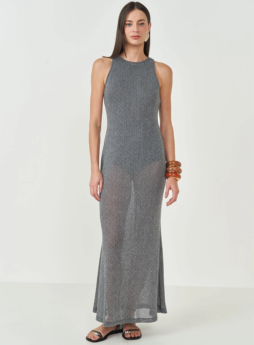 Vestido Longo Em Tricô